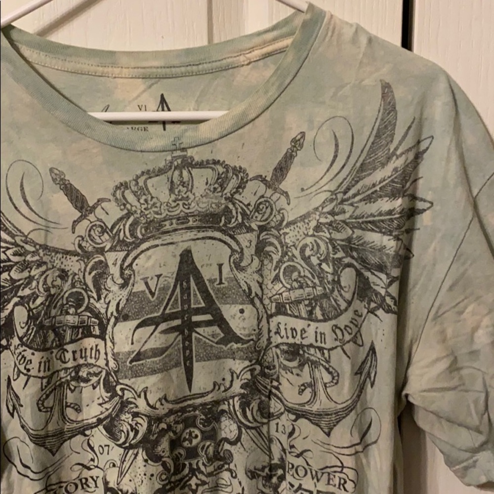 Pale Green Aqua Shirt Sleeve T-Shirt (L)